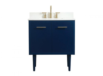 30 inch Single bathroom vanity in blue with backsplash (758|VF48030MBL-BS)