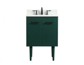 24 Inch Single Bathroom Vanity In Green With Backsplash (758|VF48024MGN-BS)