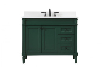 42 inch Single bathroom vanity in green with backsplash (758|VF31842GN-BS)