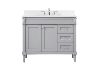 42 inch Single bathroom vanity in grey with backsplash (758|VF31842GR-BS)