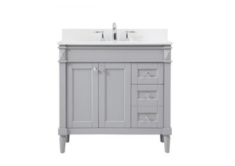 36 inch Single bathroom vanity in grey with backsplash (758|VF31836GR-BS)