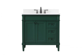 36 inch Single bathroom vanity in green with backsplash (758|VF31836GN-BS)