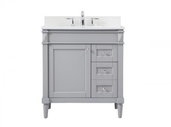 32 inch Single bathroom vanity in grey with backsplash (758|VF31832GR-BS)
