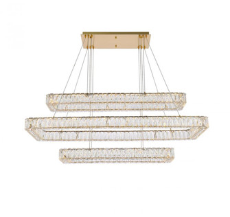 Monroe 50 inch LED triple rectangle pendant in gold (758|3504G50L3G)