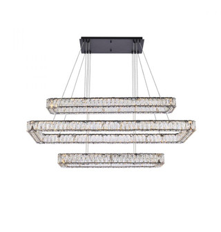 Monroe 50 inch LED triple rectangle pendant in black (758|3504G50L3BK)