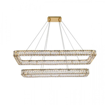 Monroe 50 inch LED double rectangle pendant in gold (758|3504G50L2G)