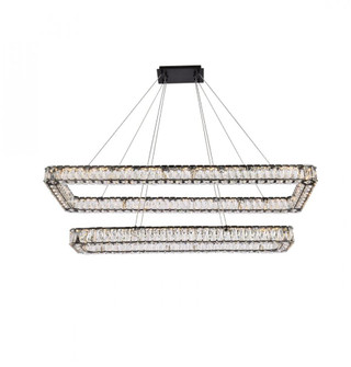 Monroe 50 inch LED double rectangle pendant in black (758|3504G50L2BK)