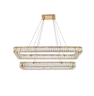 Monroe 42 inch LED double rectangle pendant in gold (758|3504G42L2G)