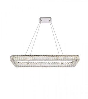 Monroe 42 inch LED Single rectangle pendant in chrome (758|3504D42L1C)