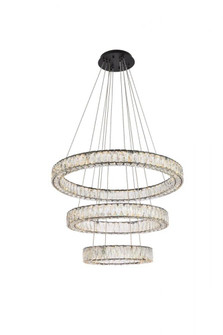 Monroe 32 inch LED triple ring chandelier in black (758|3503G3LBK)