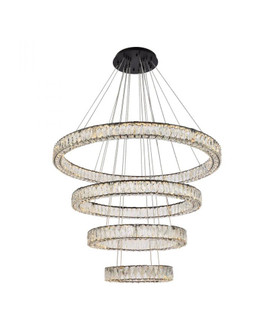 Monroe 41 inch LED four ring chandelier in black (758|3503G41BK)