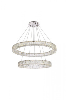 Monroe 36 inch LED double ring chandelier in chrome (758|3503G36C)