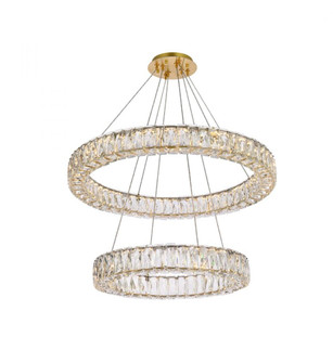 Monroe 28 Inch LED Double Ring Chandelier in Gold (758|3503G28G)