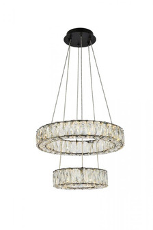 Monroe 18 inch LED two ring pendant in black (758|3503G18BK)