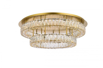 Monroe 30 inch LED double flush mount in gold (758|3503F30L2G)