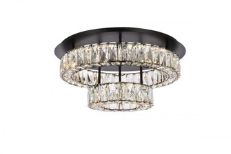 Monroe 22 inch LED double flush mount in black (758|3503F22L2BK)
