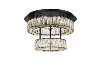 Monroe 18 inch LED double flush mount in black (758|3503F18L2BK)