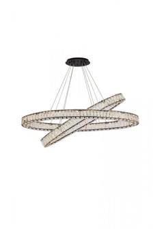 Monroe 48 inch LED oval double ring pendant in black (758|3503D48BK)