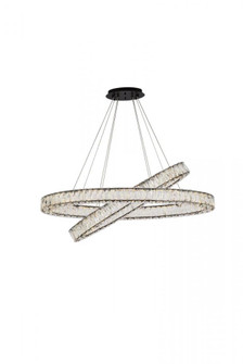 Monroe 40 inch LED oval double ring pendant in black (758|3503D40BK)