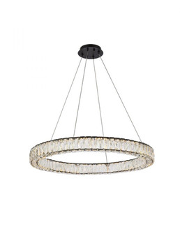 Monroe 31 inch LED round Single pendant in black (758|3503D31BK)