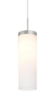 Besa Friz Cord Pendant, Opal Glossy, Satin Nickel Finish, 1x75W Medium Base (127|1JC-FRIZOG-SN)