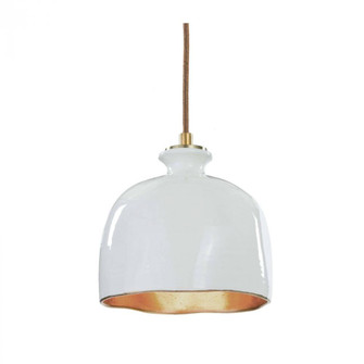 Regina Andrew Bianca Ceramic Pendant (Gloss White and Gold) (5533|16-1103)
