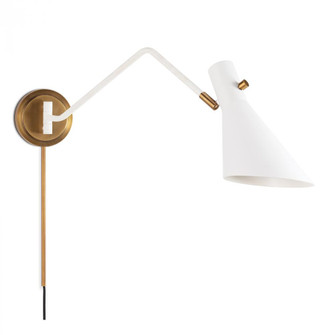 Regina Andrew Spyder Single Arm Sconce (White and Natural Brass) (5533|15-1182WTNB)