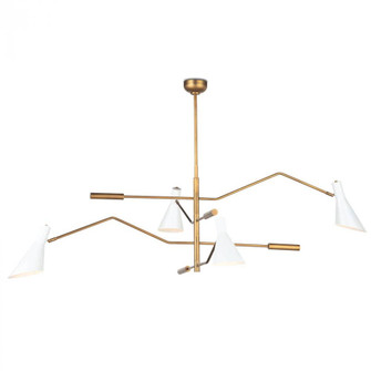 Regina Andrew Spyder Chandelier (White and Natural Brass) (5533|16-1343WT)