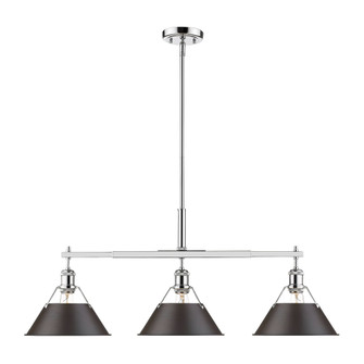 Yep by Golden Lighting Orwell 3-light Island Light in Chrome and Rubbed Bronze shade (36|3306-LP CH-RBZ)