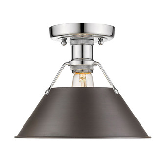 Orwell CH Flush Mount in Chrome with Rubbed Bronze shade (36|3306-FM CH-RBZ)