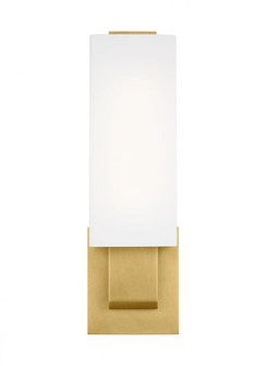 Kisdon Contemporary dimmable LED Small Wall Sconce Light in a Natural Brass/Gold Colored finish (7355|700WSKISW14WNB-LED930)