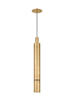 Modern Sottile Ldimmable ED X-Large Ceiling Pendant Light in a Natural Brass/Gold Colored finish (7355|700TDSOT27NB-LED927)
