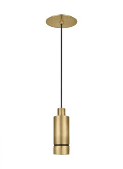 Modern Sottile dimmable LED Small Ceiling Pendant Light in a Natural Brass/Gold Colored finish (7355|700TDSOT9NB-LED927)