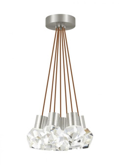 Modern Kira dimmable LED Ceiling Pendant Light in a Satin Nickel/Silver Colored finish (7355|700TDKIRAP7PS-LED922)