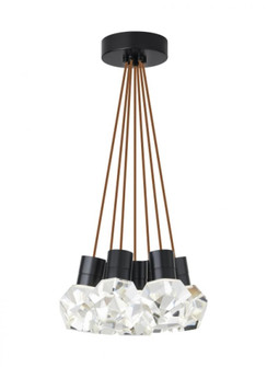 Modern Kira dimmable LED Ceiling Pendant Light in a Black finish (7355|700TDKIRAP7PB-LEDWD)
