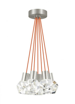 Modern Kira dimmable LED Ceiling Pendant Light in a Satin Nickel/Silver Colored finish (7355|700TDKIRAP7OS-LED930)