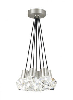 Modern Kira dimmable LED Ceiling Pendant Light in a Satin Nickel/Silver Colored finish (7355|700TDKIRAP7BS-LEDWD)