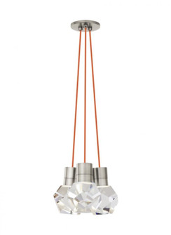 Modern Kira dimmable LED Ceiling Pendant Light in a Satin Nickel/Silver Colored finish (7355|700TDKIRAP3PS-LED930)