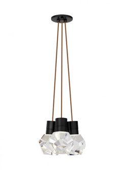 Modern Kira dimmable LED Ceiling Pendant Light in a Black finish (7355|700TDKIRAP3PB-LED922)