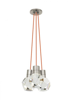 Modern Kira dimmable LED Ceiling Pendant Light in a Satin Nickel/Silver Colored finish (7355|700TDKIRAP3OS-LEDWD)