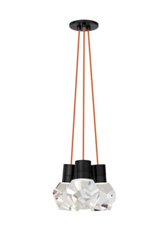 Modern Kira dimmable LED Ceiling Pendant Light in a Black finish (7355|700TDKIRAP3OB-LED922)