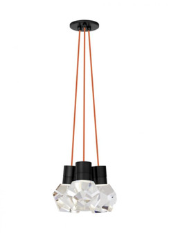 Modern Kira dimmable LED Ceiling Pendant Light in a Black finish (7355|700TDKIRAP3OB-LED930)