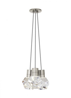 Modern Kira dimmable LED Ceiling Pendant Light in a Satin Nickel/Silver Colored finish (7355|700TDKIRAP3IS-LEDWD)