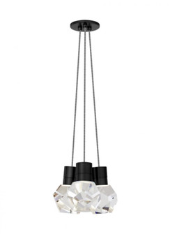 Modern Kira dimmable LED Ceiling Pendant Light in a Black finish (7355|700TDKIRAP3IB-LED930)
