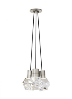 Modern Kira dimmable LED Ceiling Pendant Light in a Satin Nickel/Silver Colored finish (7355|700TDKIRAP3BS-LEDWD)