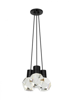 Modern Kira dimmable LED Ceiling Pendant Light in a Black finish (7355|700TDKIRAP3BB-LEDWD)