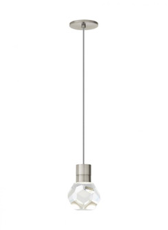 Modern Kira dimmable LED Ceiling Pendant Light in a Satin Nickel/Silver Colored finish (7355|700TDKIRAP1YS-LED930)
