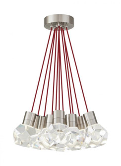 Modern Kira dimmable LED Ceiling Pendant Light in a Satin Nickel/Silver Colored finish (7355|700TDKIRAP11RS-LED922)