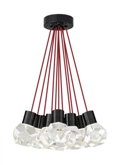 Modern Kira dimmable LED Ceiling Pendant Light in a Black finish (7355|700TDKIRAP11RB-LED922)