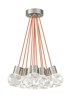 Modern Kira dimmable LED Ceiling Pendant Light in a Satin Nickel/Silver Colored finish (7355|700TDKIRAP11OS-LED930)